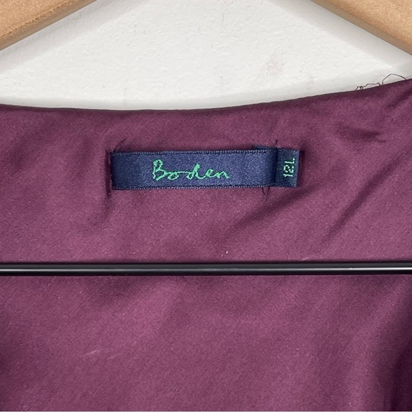 Boden Dress 12 LONG Vintage 90s Silk Maxi Slip Ruffle V Neck Sleeveless Pull On - Picture 11 of 12